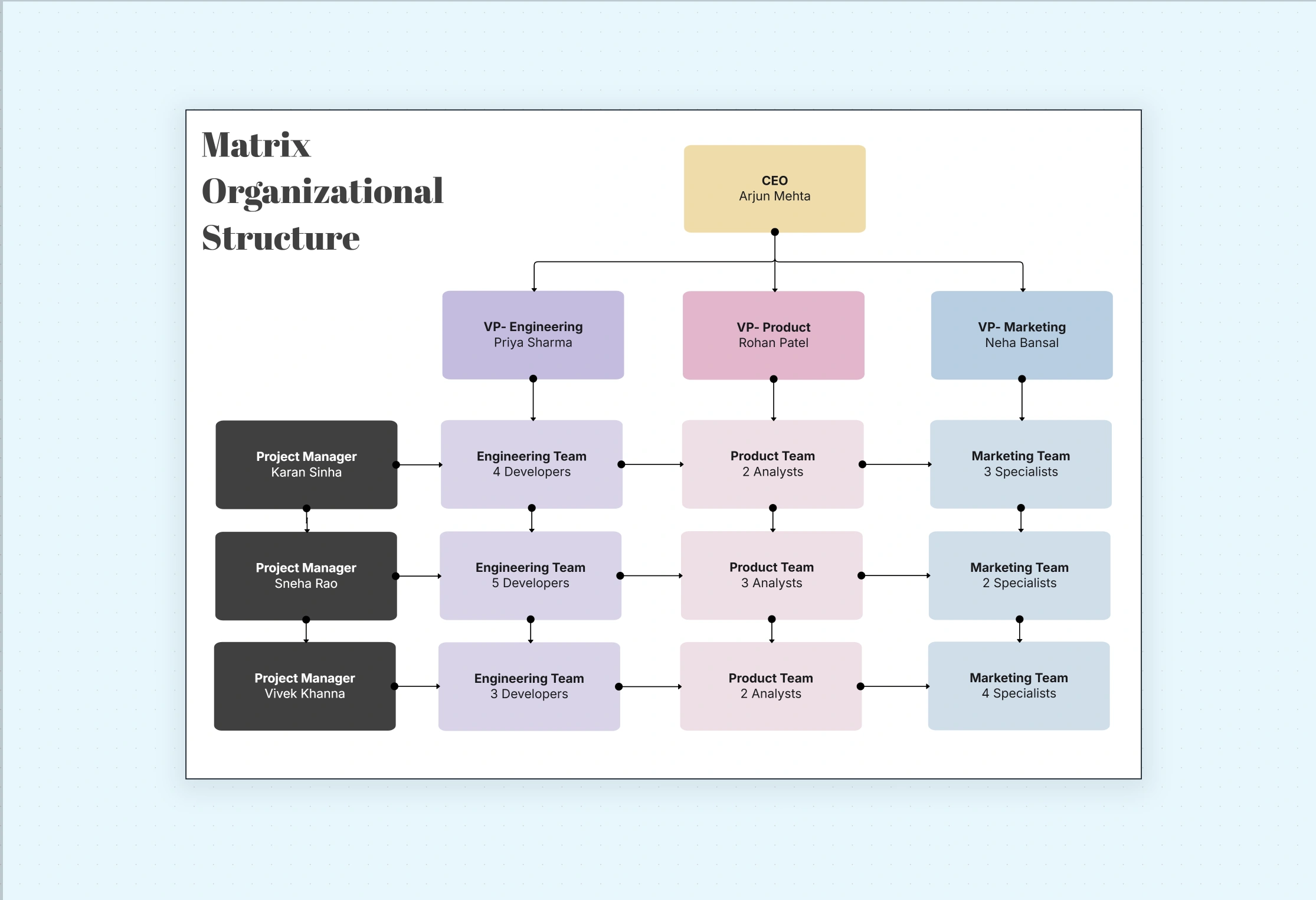 Matrix Organizational Structure Template