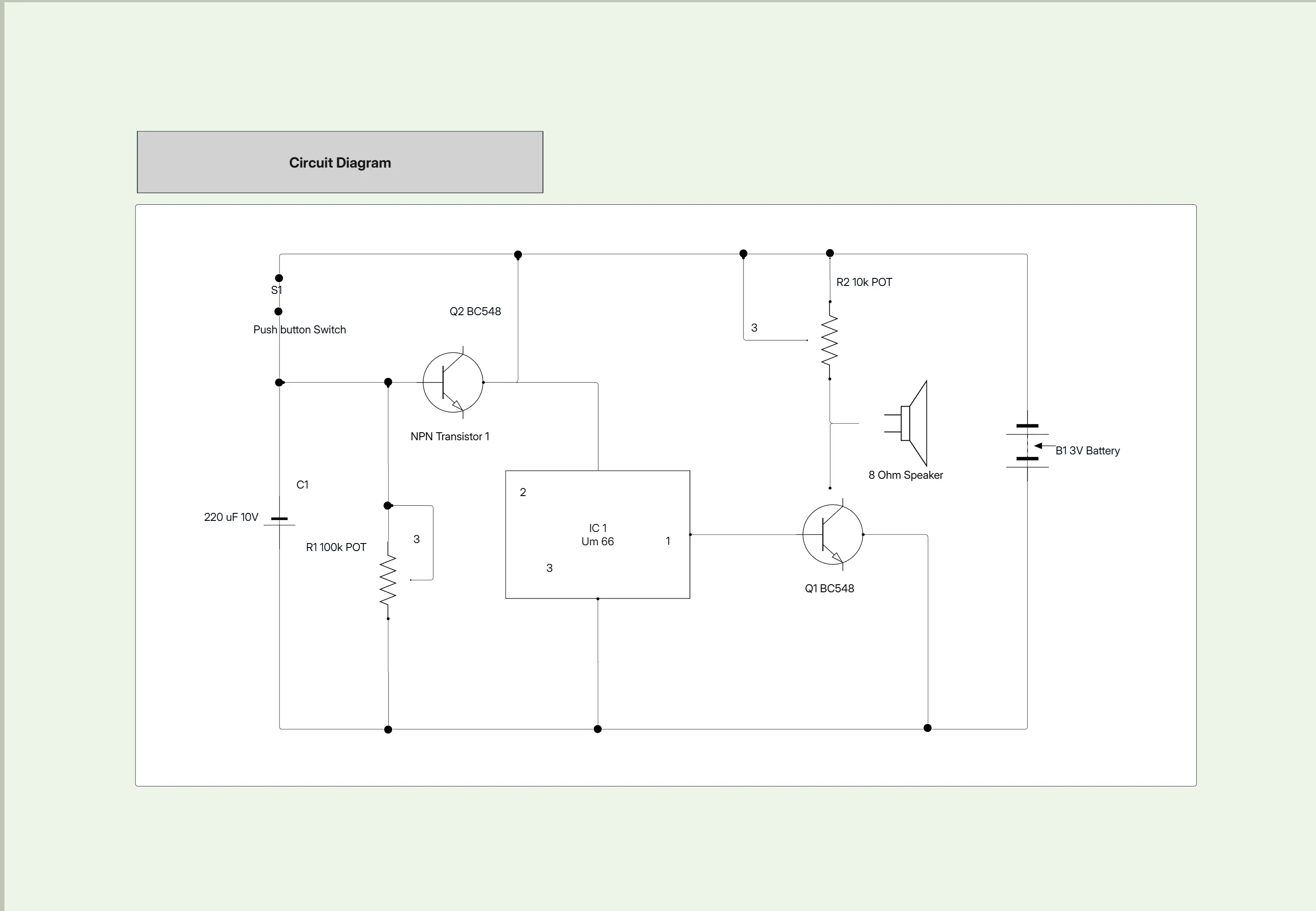 Circuit Plan Example Circuit Diagram Template for Electrical & Electronic Design